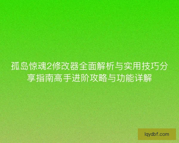 孤岛惊魂2修改器全面解析与实用技巧分享指南高手进阶攻略与功能详解
